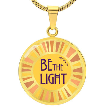 Be the Light Personalized Graphic Pendant Necklace