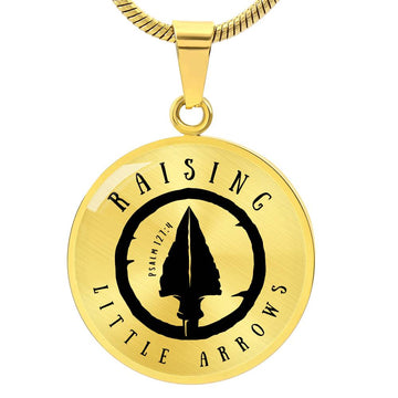 Raising Little Arrows Personalized Graphic Pendant Necklace
