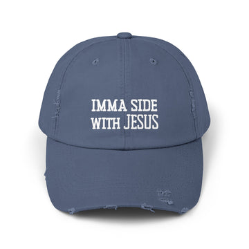 SIDE WITH JESUS Distressed Baseball Cap