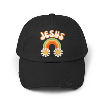 Jesus Retro Distressed Baseball Cap
