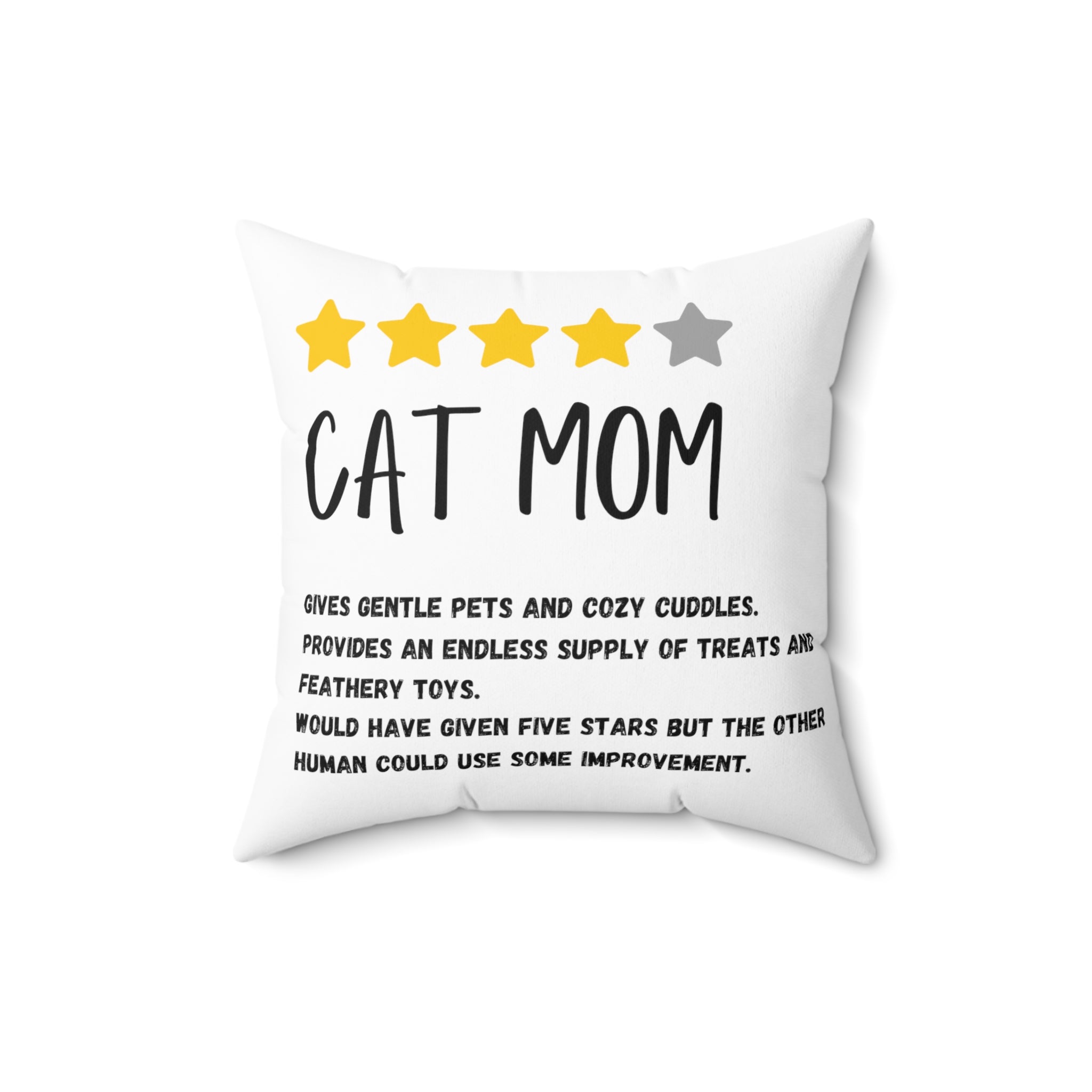 Cat Mom Review Decorative Square Pillow