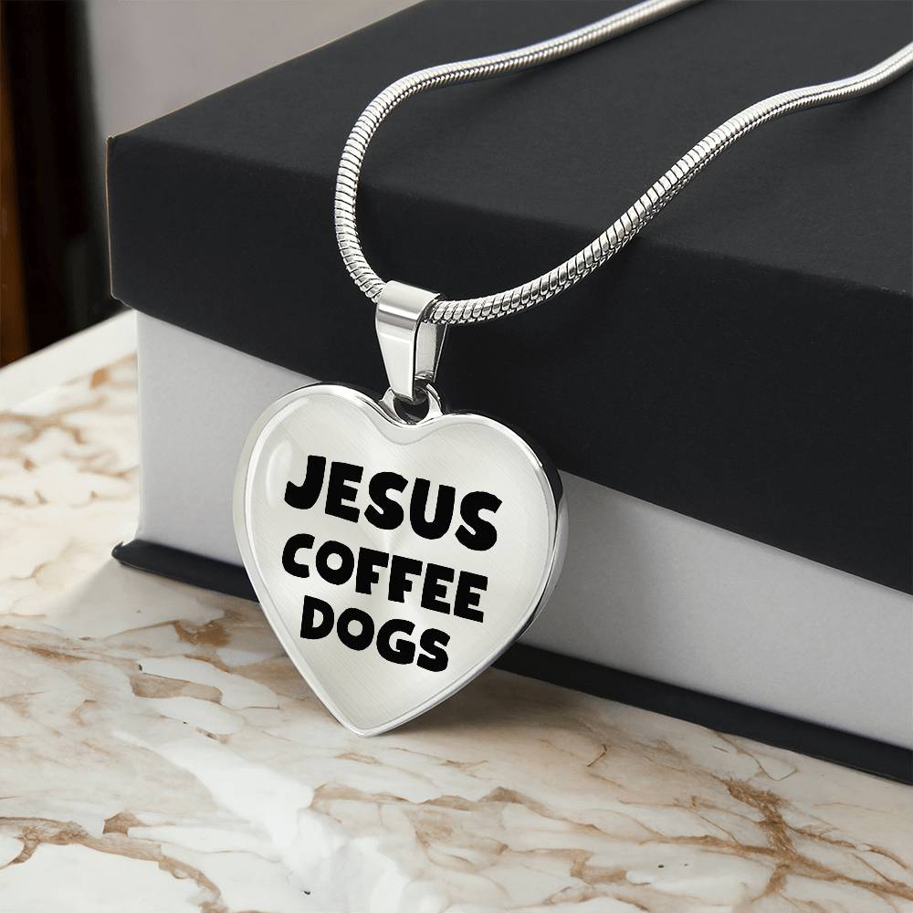 Jesus Coffee Dogs Personalized Graphic Pendant Necklace