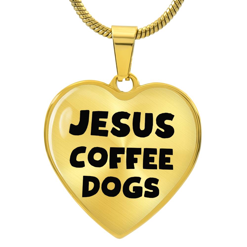 Jesus Coffee Dogs Personalized Graphic Pendant Necklace