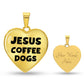 Jesus Coffee Dogs Personalized Graphic Pendant Necklace