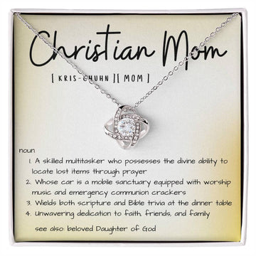 Necklace Gift and Box with Christian Mom Definition - Mother's Day