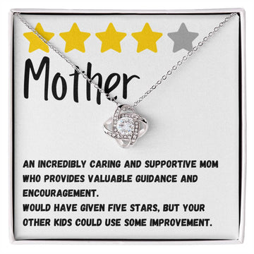 Necklace Gift and Box with Mother Review Kids Card - Mother's Day