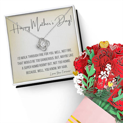 Necklace Gift and Box with Fire Card - Mother's Day