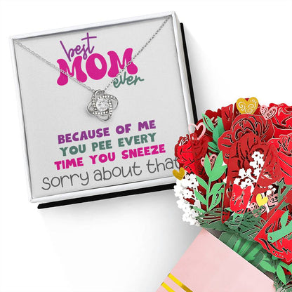 Necklace Gift and Box with Best Mom Card - Mother's Day