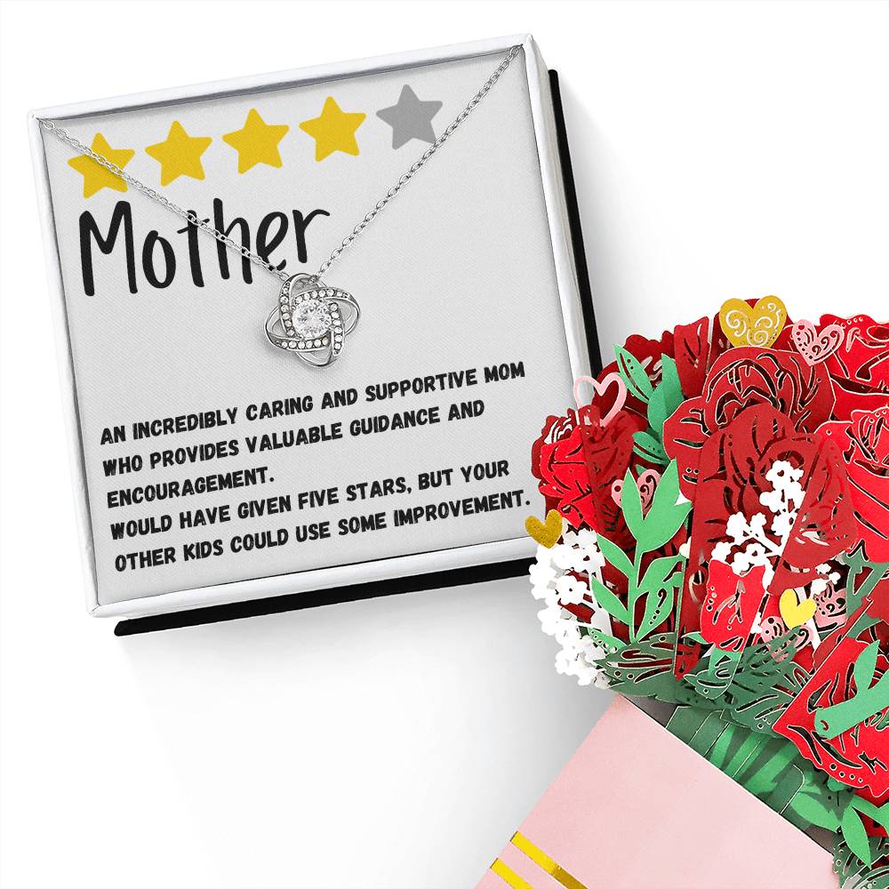 Necklace Gift and Box with Mother Review Kids Card - Mother's Day