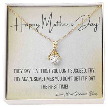 Necklace Gift and Box with Second Born Card - Mother's Day