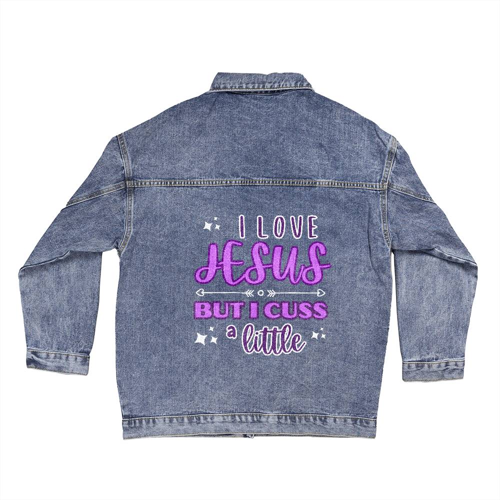 Cuss a Little Denim Jacket