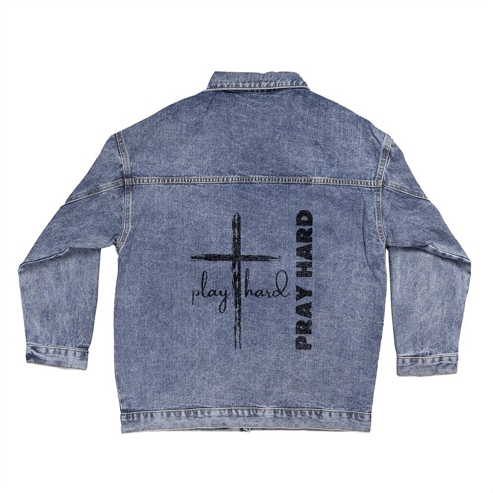 Play Hard Pray Hard Denim Jacket