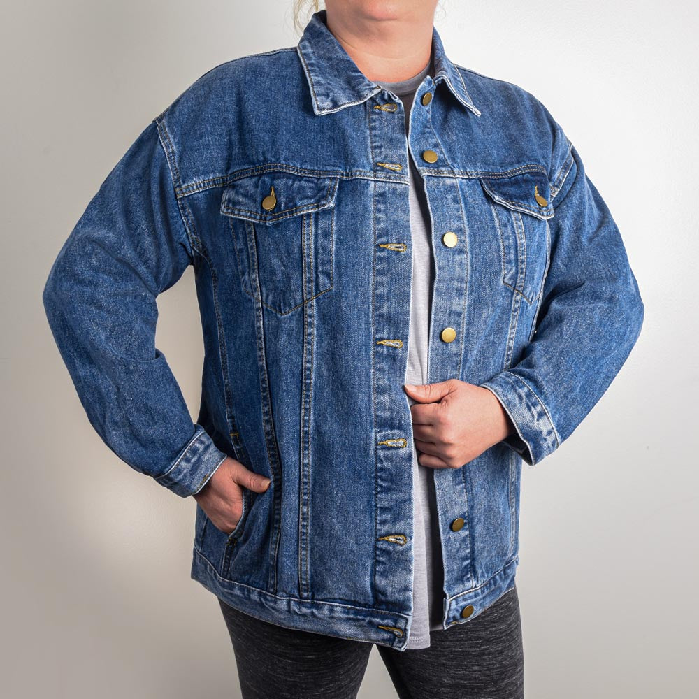 Cuss a Little Denim Jacket